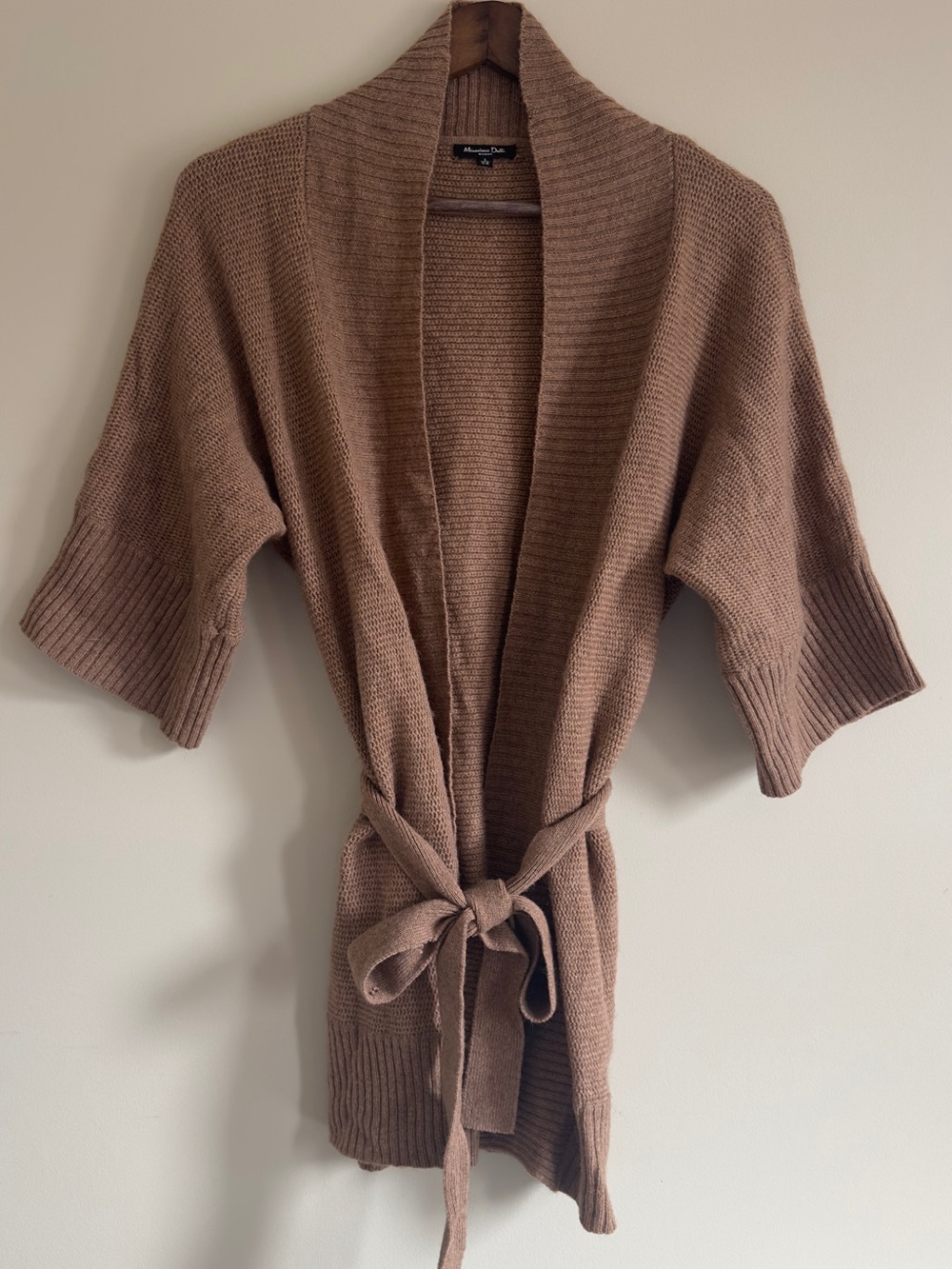 Cashmere Camel Blend Belted Cardigan